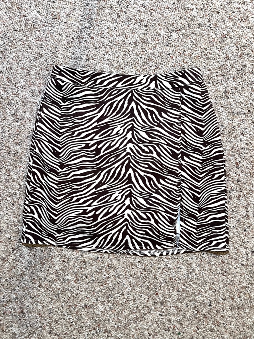 Versona Zebra Print Mini Skirt - Black and White
